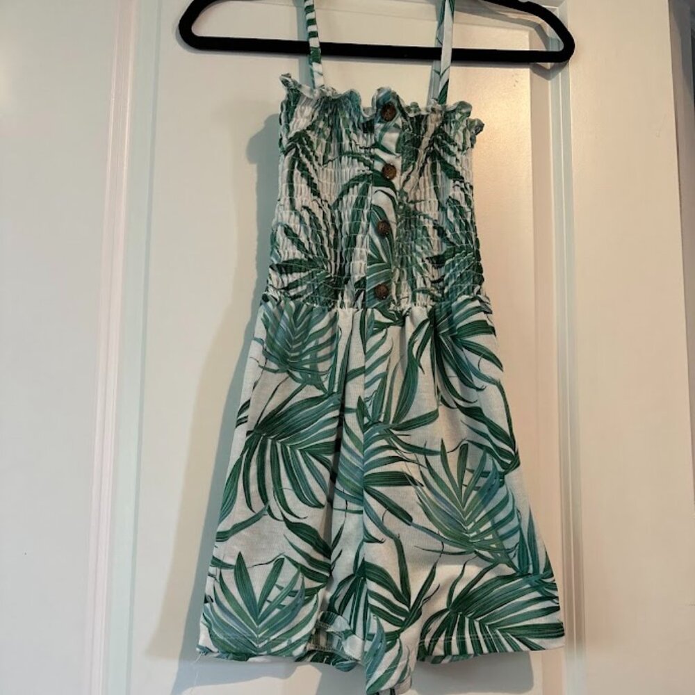 Girls Tropical Flower Romper